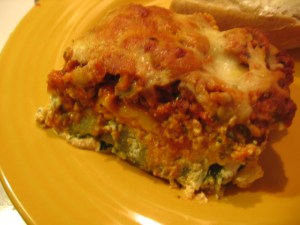 Lasagna serving suggestion